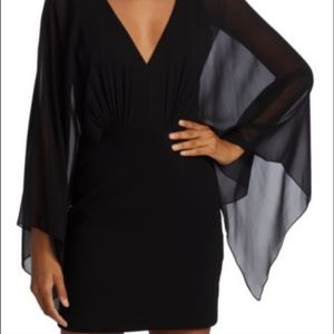 Halston Rylee Crepe Caftan-Sleeved Minidress